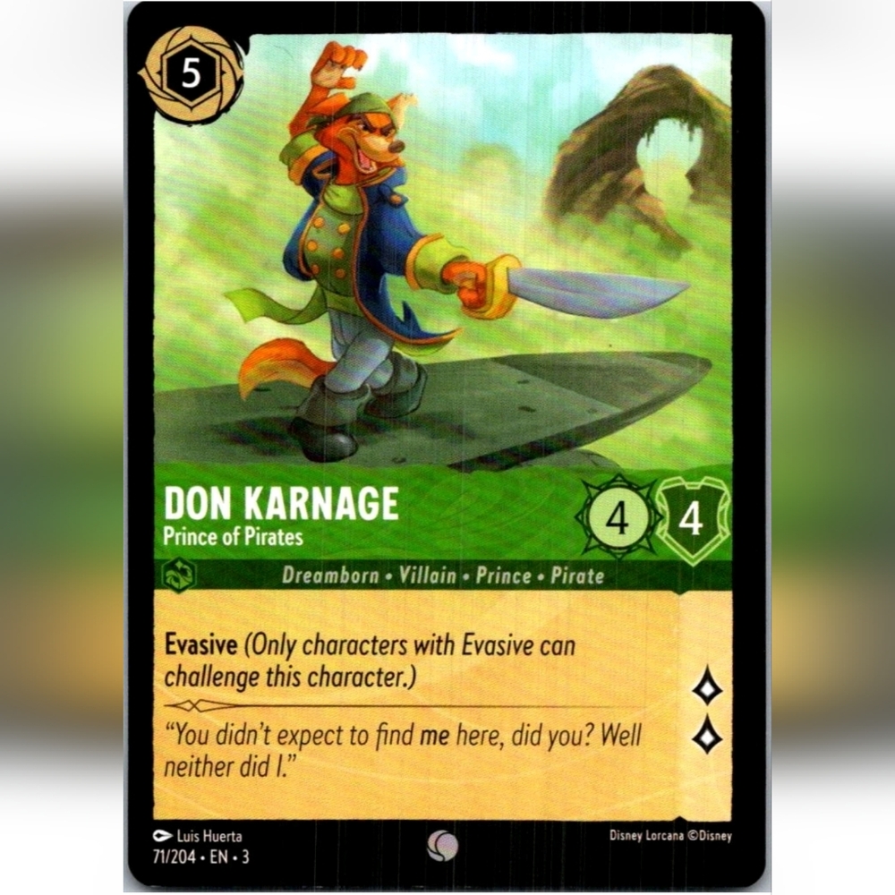 Don Karnage 🔥 Talespin 🔥 Disney Lorcana Trading Card TCG